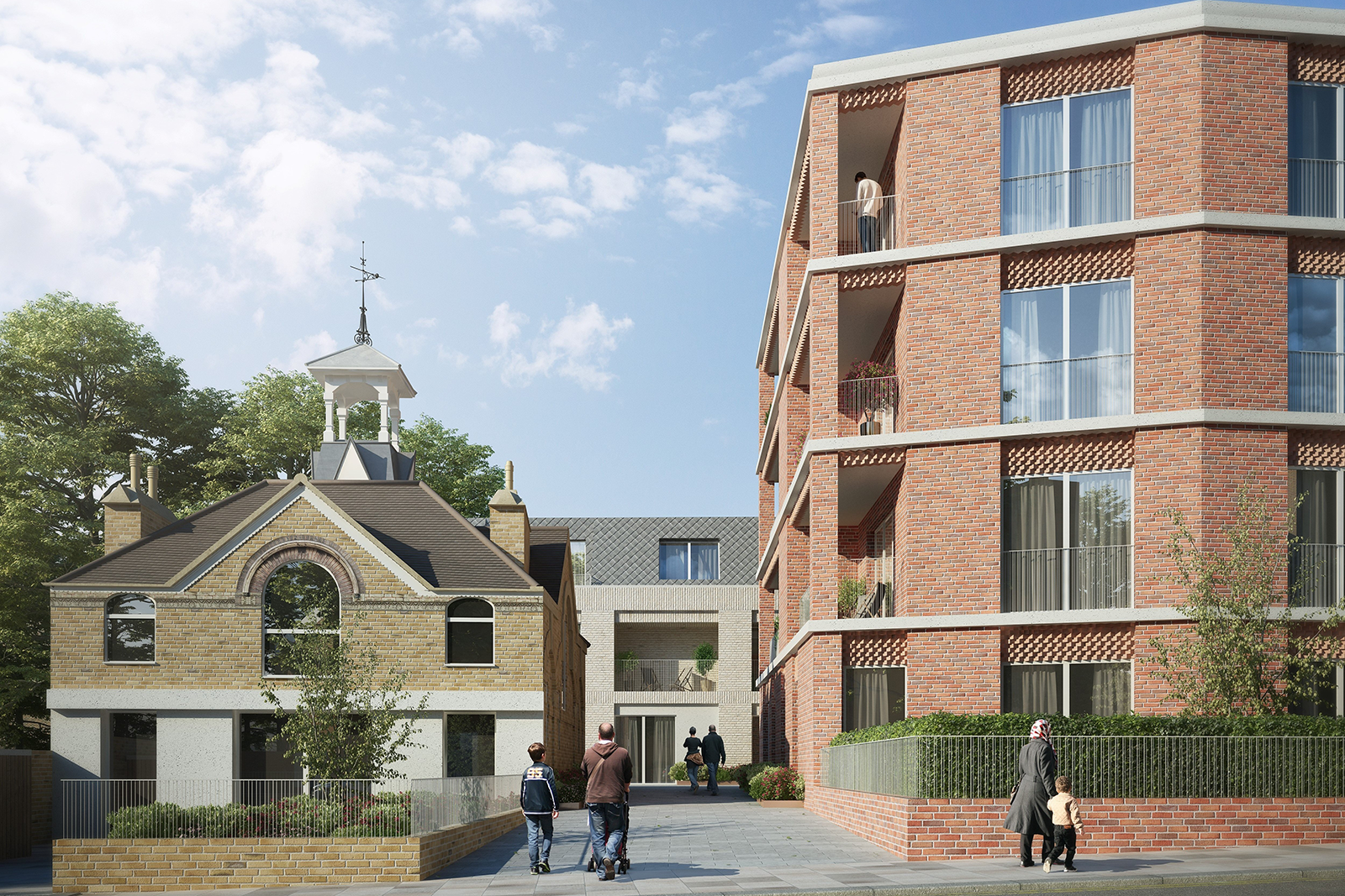 A computer generated image (CGI) for Sunnyside Apartments.