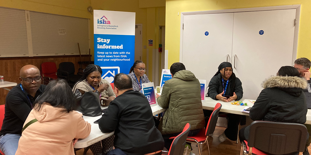 Residents and ISHA staff at Waltham Forest Neighbourhood Night.