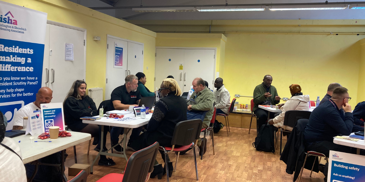 Residents chat with staff at the Neighbourhood Night event.