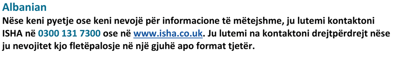 Albanian translation.