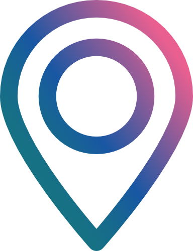 A graphic representing a marker/location in ISHA brand colours.