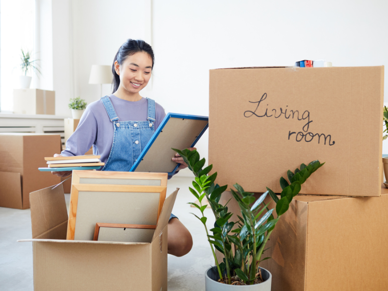 Moving into your new home ribbon cutting.