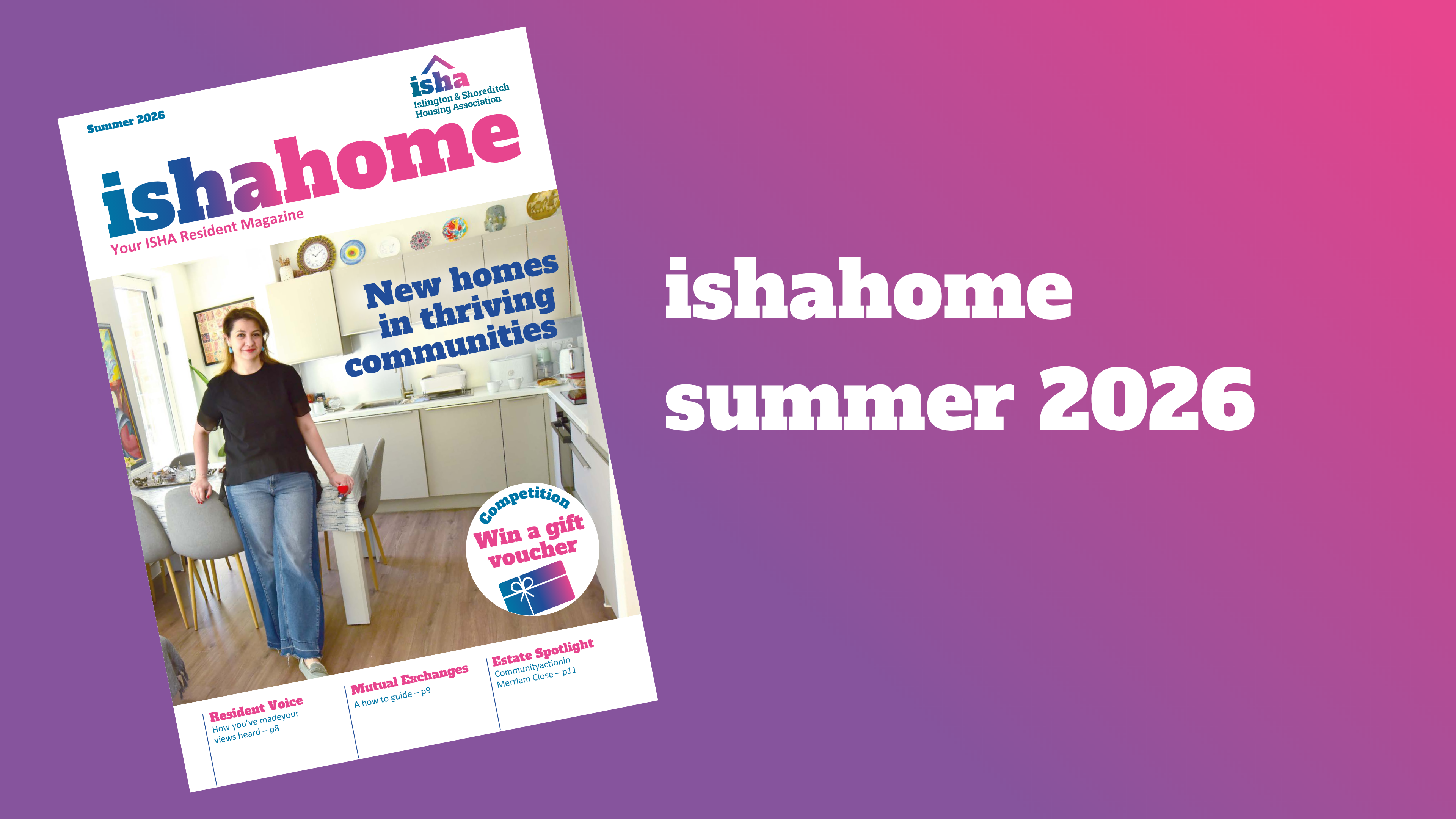 The cover for the summer 2026 ishahome residents' magazine.